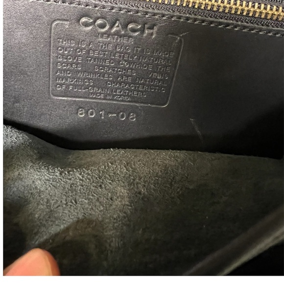 Black Leather Satchel with Gold Accents - Picture 8 of 8